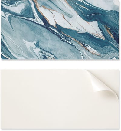 PVC-paneel met motief, eenvoudige decoratie voor de eetkamer, 100x50 cm, abstracte golven in beweging.