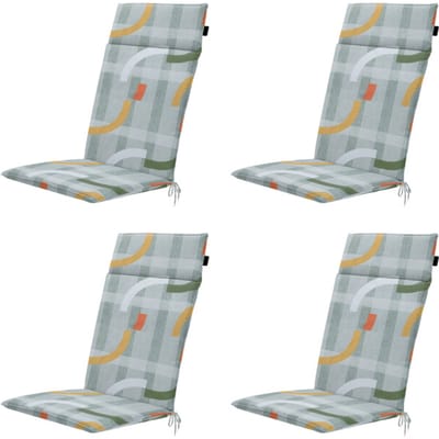 Madison - Tuinstoelkussen Hoge Rug Tess orange - Ca. 120x50 cm - Set van 4