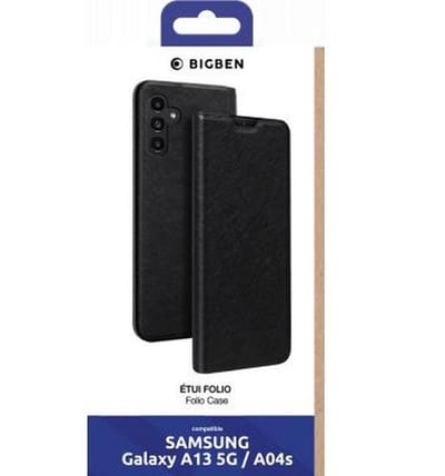 Bigben Connected, Hoesje geschikt voor Samsung Galaxy A13 5G / A04s - Folio met Kaarthouder & Videostandaard, Zwart