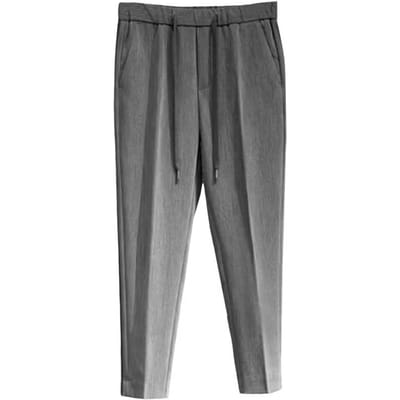 Heren Broek Elastische Taille Heren Pakbroek Formele Zakelijke Stijl Broek voor Kantoorkleding Rechte Pijp Negende Broek in Effen M