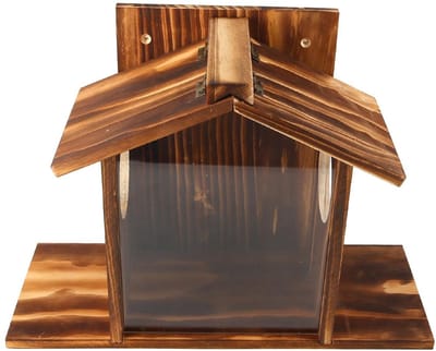 Dailygoods- Eekhoornvoederhuis waterdicht dak - Voederstation voor vogels - Houten dierenverblijf - Verstelbare kolvenpinnen - Verhoogde montage tegen roofdieren - Afmetingen 33 x 12,7 x 23,6 cm