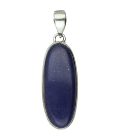 Zilveren Lapis Lazuli edelsteen ovaal lang hanger