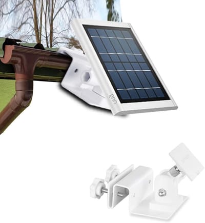 Zonnepaneel Montagebeugel - Dakgoot Houder - Camera Beveiliging - 360 Graden Verstelbaar - Tot 0.67 Inch - Wit