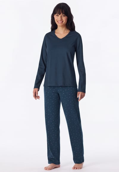 Lange pyjama met stippen, diepblauw - Casual Essentials 36
