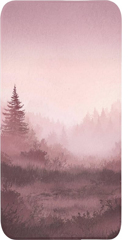 WC mat 60x120 cm - Antislip - Landschap - Mistig - Roze - Toiletmat - Vloermat - Douchemat - Toilet tapijt - Toiletmatten