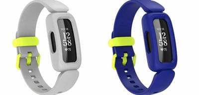 Strap-it Bundel van 2 Siliconen Bandjes - Geschikt voor Fitbit Ace 3 - Blauw/Geel & Grijs/Geel - Sportbandje - Sportarmband - Siliconen Band - Waterbestendig & zweetbestendig