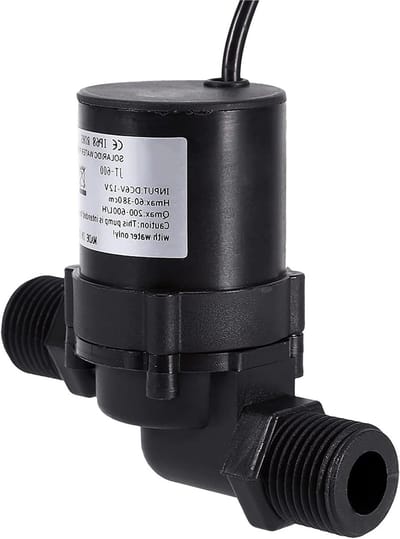 Warmwaterpomp Solar - Circulatiepomp DC - Water Circulatie - Borstelloze Motor - 600L H - Zwart