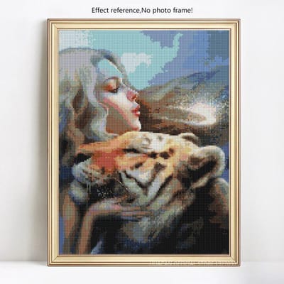 Diamant broderie tigre photos de strass point de croix diamant peinture 20X30