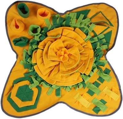 Honden Snuffelkleed - Voederspel - Geurtraining Hond - Stimuleert Natuurlijk Gedrag - 500 Gram - Oranje Groen