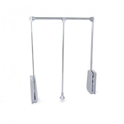 Eleganca Kledinglift - 83-115 cm - Kledingstang Verstelbaar - Kledingroede - Garderobestang - Garderobelift - 12 kg Draagvermogen - Zilver en Chroom