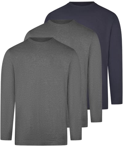 RAGMAN Heren longsleeve 3 pack Basic