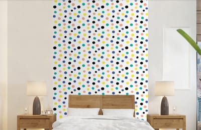 Behang - Fotobehang Stippen - Patronen - Geel - Breedte 140 cm x hoogte 220 cm