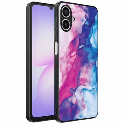 Geschikt voor Samsung Galaxy A07 Telefoonhoesje met Roze Blauw Marmer Opdruk - TPU Backcover Case Rose Blue Marble Design - Smartphonica geschikt voor Samsung Galaxy A07