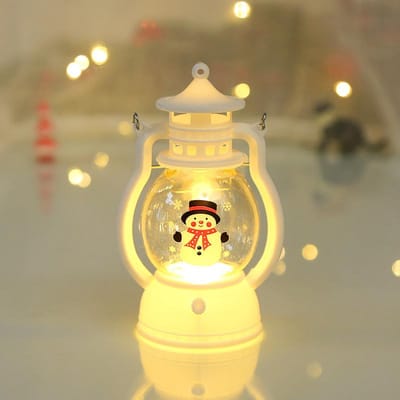 LED Kerst Klein Nachtlampje Draagbare Hangende Lantaarns Feestelijke Feest Kerst Ornamenten Kerstman Decoratie snowman