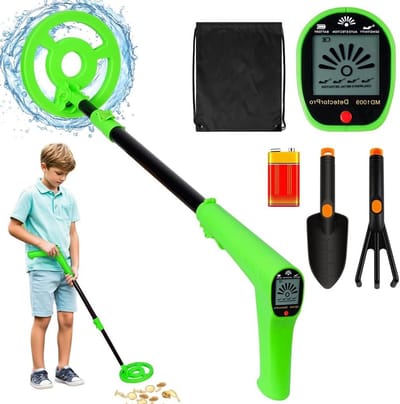 Kindermetaaldetector, Vouwbare en Waterdichte Metaaldetector met LCD Scherm en Geluidsindicatie, Perfect voor Strand en Avontuur