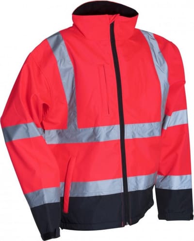 Lyngsøe Rainwear Hi-Vis ademende softshell rregenjas ood/zwart 5XL