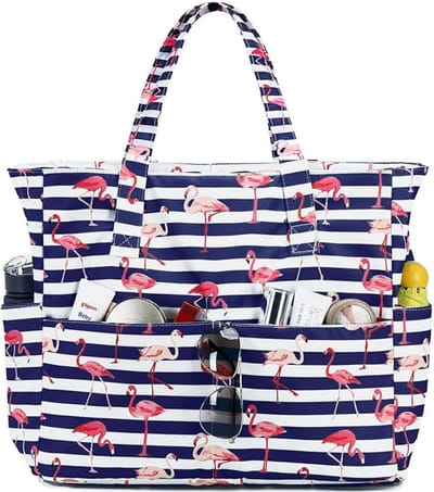 Unyqoos® Ruime en Waterafstotende Strandtas met Ritssluiting voor Dames - Ideaal voor Familie-uitjes en Dagjes Strand