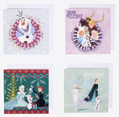 Disney Frozen 2 Kerstkaarten - 8 Stuks - Dubbelzijdig met Glitter Folie & Enveloppen - Kerstkaarten Frozen Elsa en Anna - Kerstmis - Feestdagen - Kaart Opsturen - Postkaart - Kerstkaart / Kerst Kaarten - Jongens & Meisjes - Kinderkerstkaart - Kids