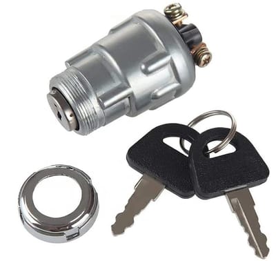 Dailygoods - Universele Ignition Starter Switch - 12V met 3 Posities - Inclusief 2 Sleutels - Voor Auto Moto en Tractor - Betrouwbaar - Duurzaam - Een...