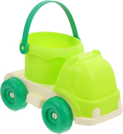 Strandwagen met Emmer - Zandauto Speelgoed - Buiten Spelen - Afneembare Emmer - 23 x 15 x 13.5 cm - Groen