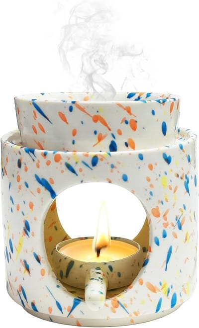 Aroma lamp met theelichthouder, geurverspreider voor geurolie en geurwas (multicolor)