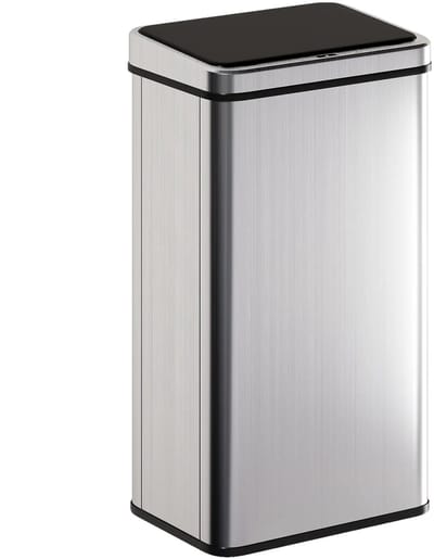 Prullenbak 1 vakken - Afvalscheiding - 50 L inhoud - Duo pedaalemmer Zilver + Zwart - Afvalemmer 50 Liter - Recycle Afvalbak - Afvalscheidingsprullenbak - Hygiënisch Afval Scheiden - Keuken Vuilbak - Kantoor Prullenbakk - Zilver + Zwart
