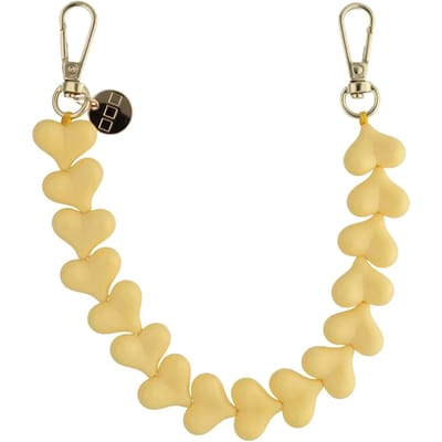 123watches Telefoonkoord Heart - botergeel - goud - Geschikt voor iPhone en andere smartphones