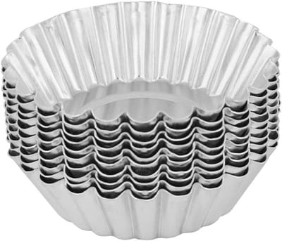 Dailygoods- Taartvorm 10 Stuks - Anti-aanbaklaag - Muffin Cups - Eiertaartvorm - Vaatwasmachinebestendig - Hoogwaardig Koolstofstaal - Bakvorm