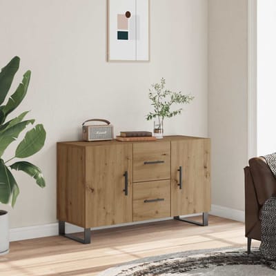 vidaXL - Dressoir - 100x36x60 - cm - bewerkt - hout - artisanaal - eikenkleurig