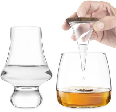 Dailygoods- Whisky Druppelaar Set - Waterdruppelaar - Borosilicaatglas - Loodvrij Kristalglas - 6 oz (195 ml) - Siliconen Dop