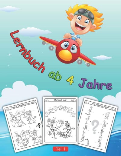 Leerboek Letters en Cijfers voor Peuters en Kleuters Vanaf 4 Jaar - Prenten, Oefeningen en Puzzels