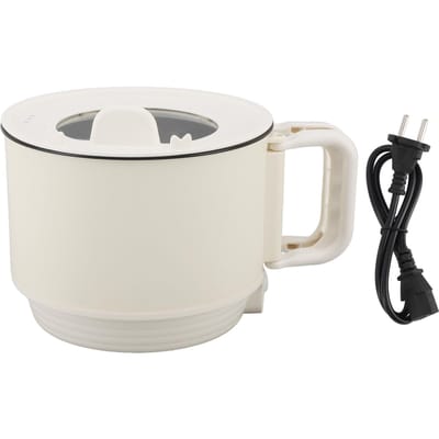Elektrische Hot Pot 1.8L 600W 2 Standen Draagbare Anti-aanbak Mini Multifunctionele Koker met Handvat voor L(for 6.5-9kg) white