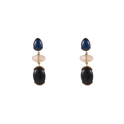 Go Dutch Label Oorknoppen Elegant Stone Drop Black