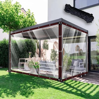 Afdekzeil Transparant - Zeildoek Waterdicht - Bescherming Buiten - Hoge Transparantie 95% - 260 x 475 cm - Transparant