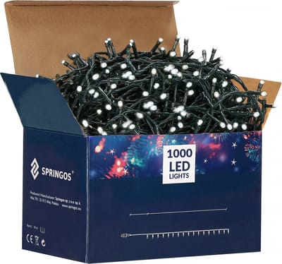 Springos Kerstverlichting | Binnen & Buiten | 50 m | 1000 LED | Koel Wit
