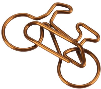 Dailygoods - 20 Stuks Metalen Fiets Vorm Papier Clips Koffie Kleur Bladwijzer Kantoor School Briefpapier Clip Paperclip Motief
