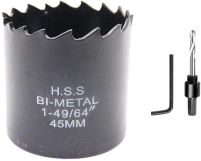 Allecto - Hole saw 45 mm - Bi-metal zaag - Cirkelzaagkop - Zwart - Geschikt voor hout, plastic en metaal - Snijd diep en nauwkeurig - Ideaal voor...