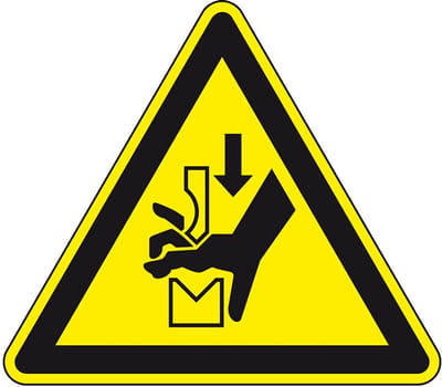 Waarschuwingssticker knelling - ISO 7010 - W030 400 mm