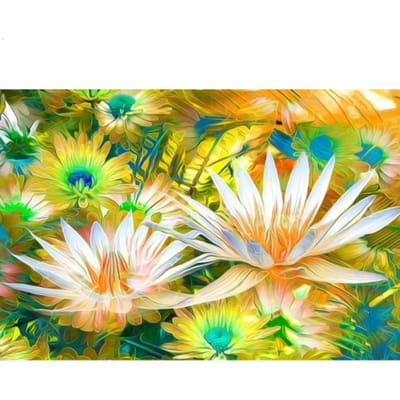 5D DIY diamant schilderij Lotus borduurwerk mozaïek kruissteek strass decor 20X30CM beige