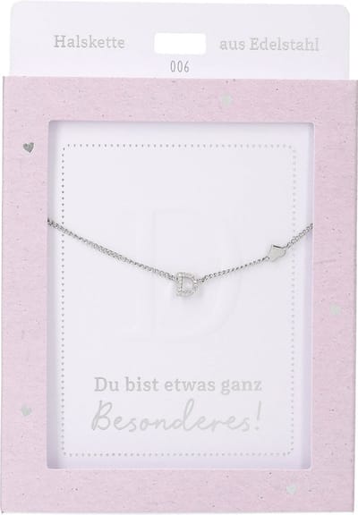 Depesche ketting zilver letter D met hart - sieraad cadeau.