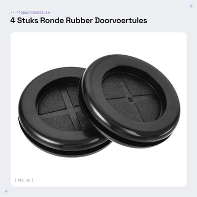 Dailygoods - 4 Stuks Ronde Rubber Doorvoertules voor Kabels 32mm
