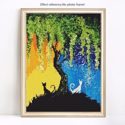 Broderie diamant, affichage complet, peinture diamant de dessin animé avec rond 20X30 black