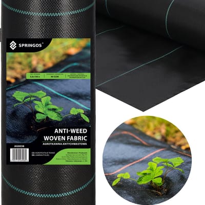 Springos Worteldoek - Anti -Onkruid - Beschermfolie - 90g - 1,1X10M - Zwart