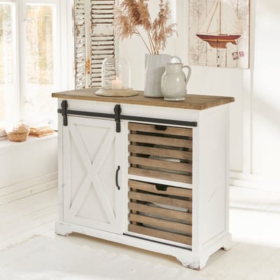 LOBERON Lage kast Bastid wit/bruin
