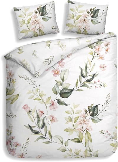 Heckettlane Dekbedovertrek Alloro - Effen Bedlinnen - 200x200-220 cm - Tweepersoons - Wit - Dekbedovertrek van 100% Katoen-Satijn