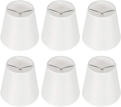 Moderne Witte Katoenen Lampenkappen Set van 6 - Eenvoudig en Stijlvol Ontwerp voor Hanglampen en Wandlampen, Geschikt voor E14 Fittingen, 3.5''×5.2''×5.5''