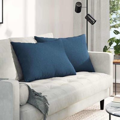 vidaXL - Zitkussens - 2 - st - Stof - Blauw - 70 - x - 50 - cm