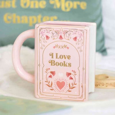 Something Different - I Love Books Pink Book Shaped Mok/beker - Roze