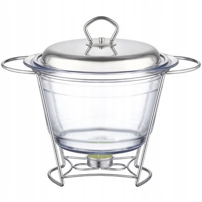 Helios Braadpan met Warmhoudstandaard 4L - Glas & RVS