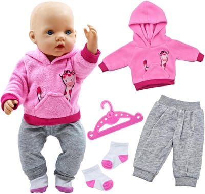 Poppenkleding Set 14-17 inch: Hoodie, Broek en Sokken voor Baby Poppen 35-43 cm